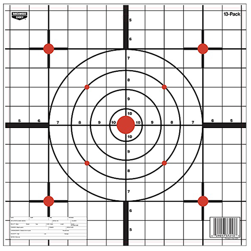 Birchwood Casey 37213 EZE-Scorer 12" Bullseye Sight-In Hanging Paper Target Black/White 13 Pack