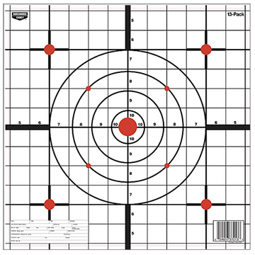 Birchwood Casey 37213 EZE-Scorer 12" Bullseye Sight-In Hanging Paper Target Black/White 13 Pack
