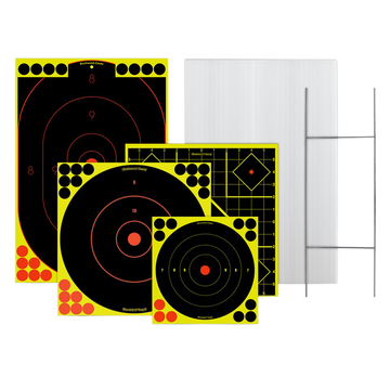 Birchwood Casey 38102 Sharpshooter Stand & Target Kit Standing Paper Black/Yellow 1 Frame/4 Targets
