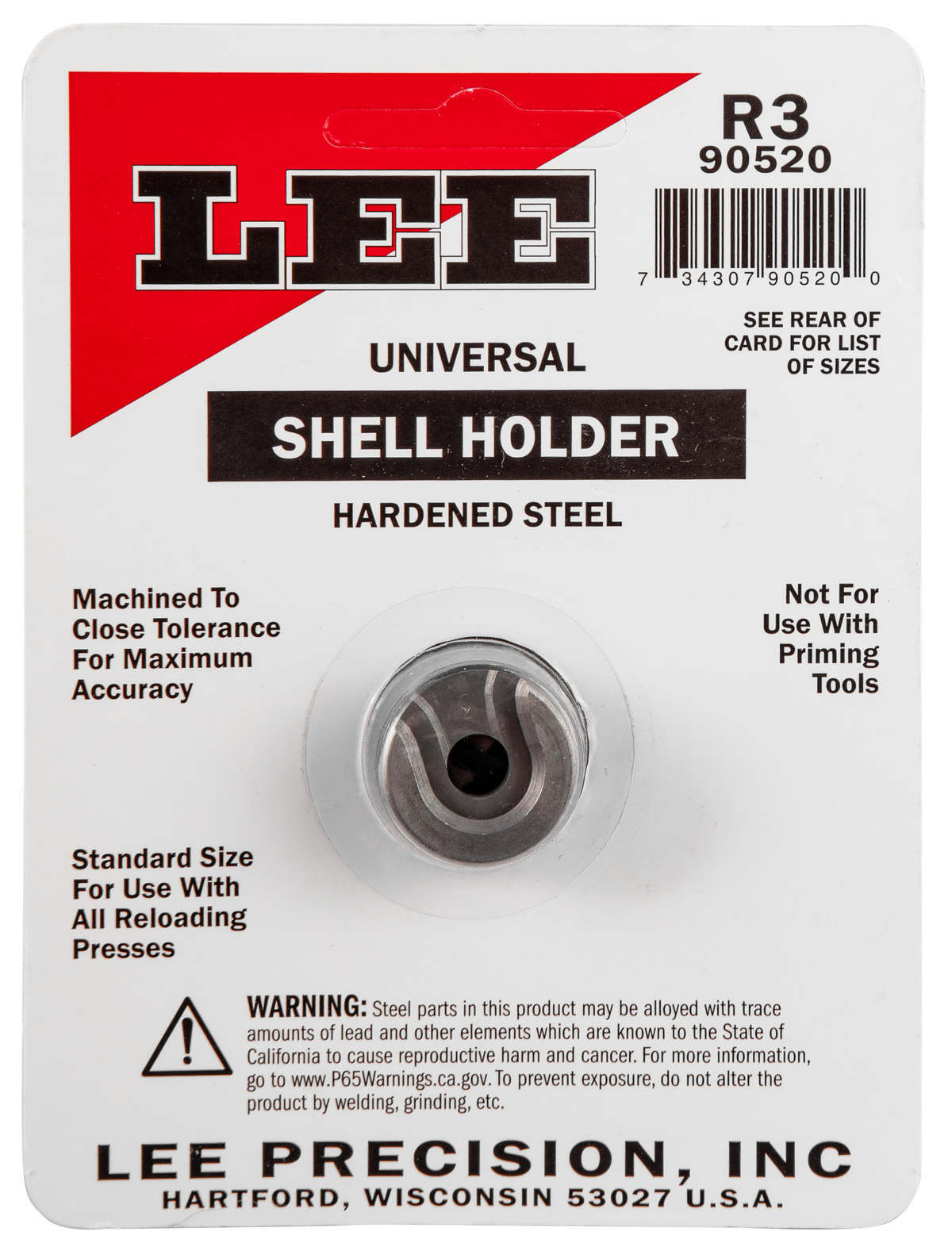 Lee Precision 90002 Universal Shell Holder #15R 25 ACP