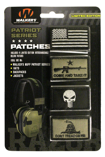 Walkers Game Ear Patriot Muff Patch Kit American Flag Version - Velcro