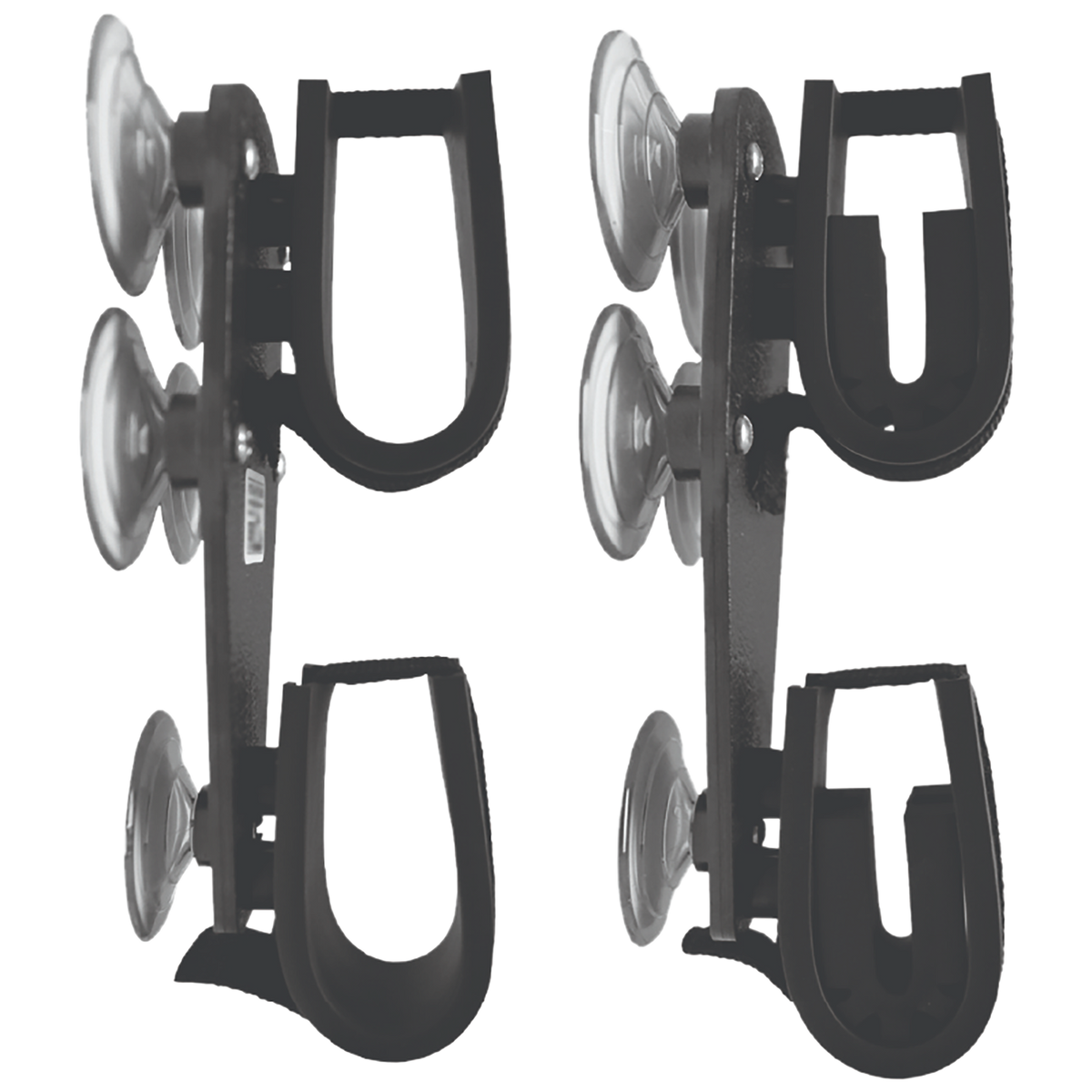 Rugged Gear 10020 Suction Cup Double Gun Rack Black Metal