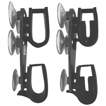Rugged Gear 10020 Suction Cup Double Gun Rack Black Metal