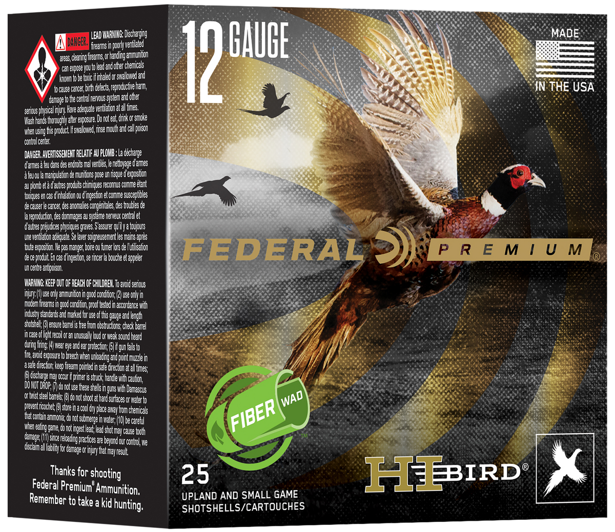 Federal Premium Hi-Bird 12 Gauge 2.75" 1 1/4 oz 5 Shot 25 Rd - Box or Case