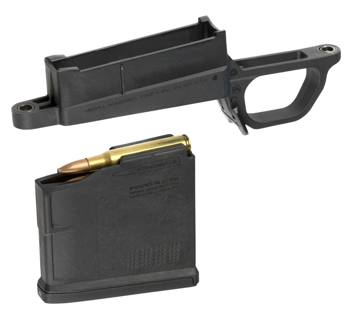 Magpul Industries Bolt Action Mag Well Hunter 700L Standard Stock Polymer Black w/ PMAG 5 AC
