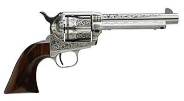 Taylor's & Company 1873 Cattleman Uberti 45 Colt (LC) 4.75" 6-Rd SAO Revolver - White Engraved