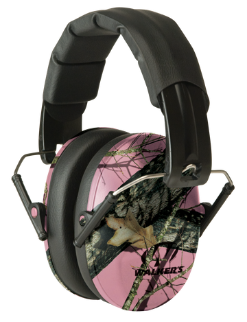 Walkers Game Ear Pro Low Profile Passive Muff 22 dB Over the Head Mossy Oak/Pink Polymer