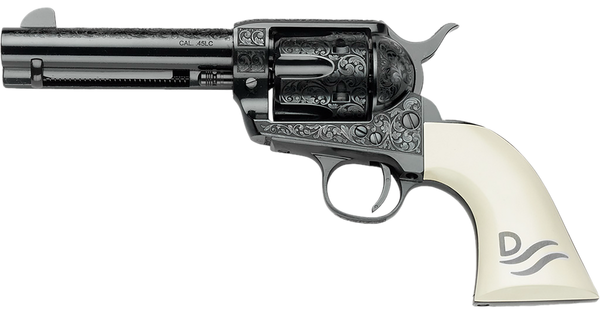 Pietta Great Western II Red River 45 Colt 4.75" 6-Rd Revolver - Ultra Ivory Engraved Grip