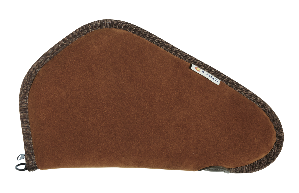 Heritage Cases 8613 Handgun Case 13" Brown Suede w/Black Trim, Faux Sherpa Lining & Foam Padding