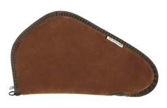 Heritage Cases 8613 Handgun Case 13" Brown Suede w/Black Trim, Faux Sherpa Lining & Foam Padding