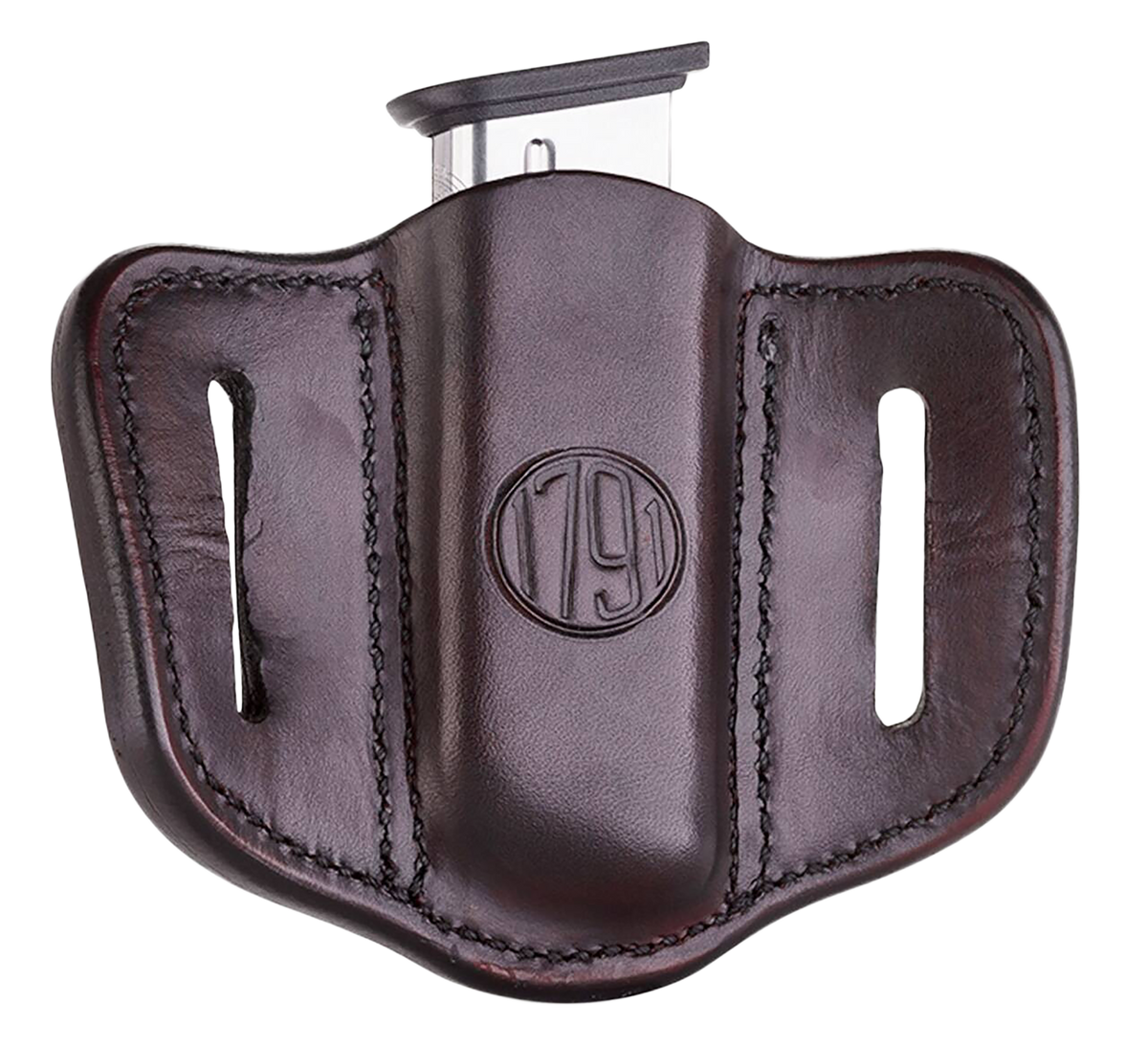 1791 Gunleather MAG1.1 Single Mag Holster Signature Brown Leather Belt Slide - Single Stack, Ambidextrous