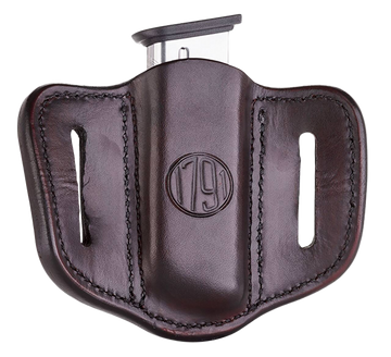 1791 Gunleather MAG1.1 Single Mag Holster Signature Brown Leather Belt Slide - Single Stack, Ambidextrous