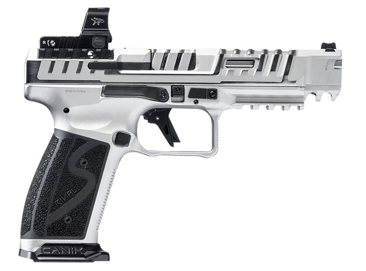 Canik SFx Rival-S Chrome 9mm 5" 18+1 Semi-Auto Pistol w/MeCanik MO2 Optic