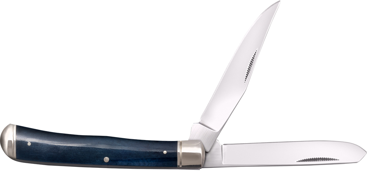 Cold Steel Trapper 3" Folding Clip/Spey Plain 8Cr13MoV SS Dark Blue Bone Handle