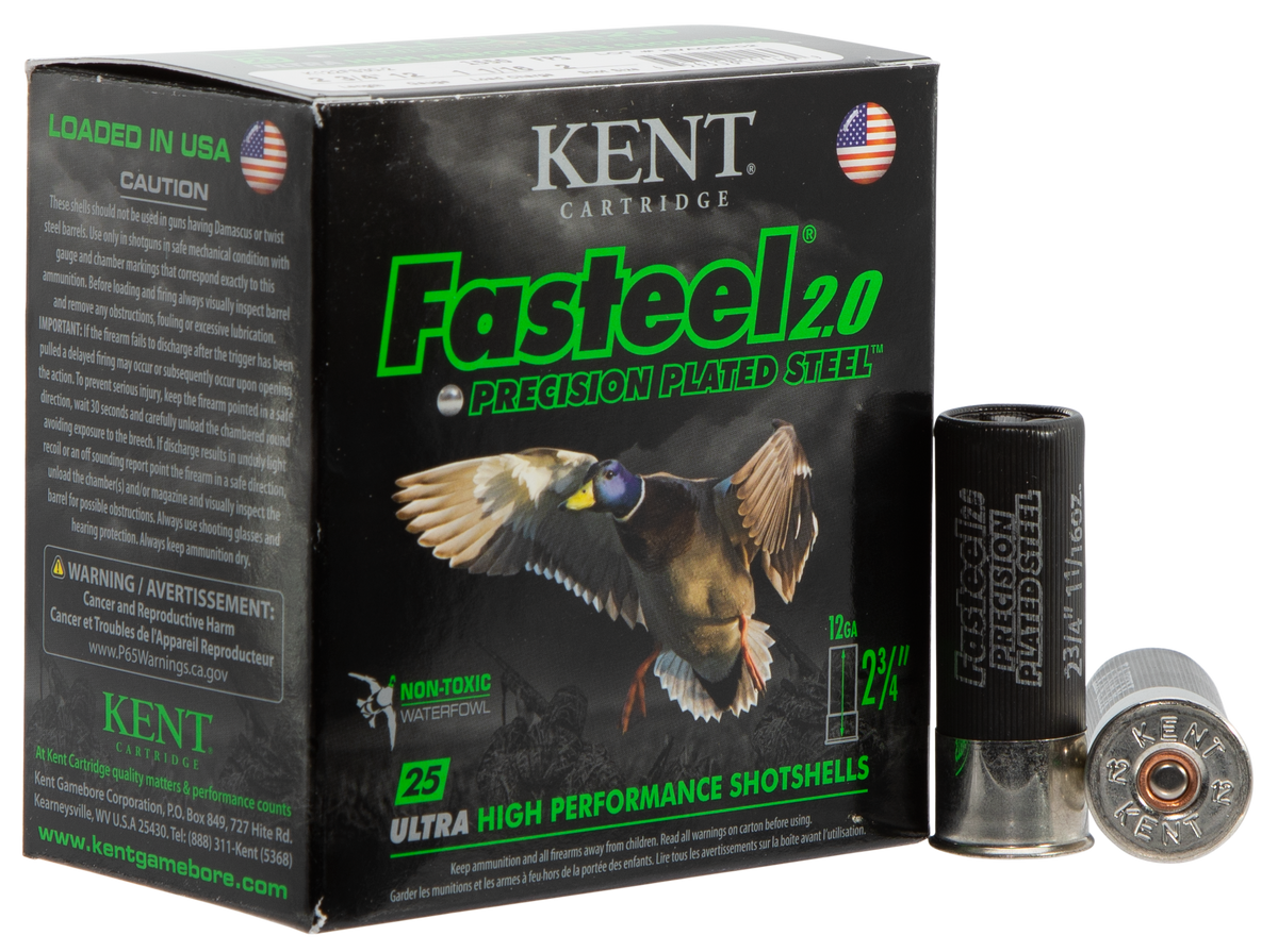 Kent Cartridge Fasteel 2.0 12 Gauge 2.75" 1 1/16 oz 2 Shot - Box or Case