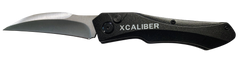 Xcaliber Knife Company Switch Blade 3.25" Automatic Folding Sheepsfoot Plain D2 Steel - Black Aluminum Handle