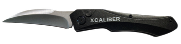 Xcaliber Knife Company Switch Blade 3.25" Automatic Folding Sheepsfoot Plain D2 Steel - Black Aluminum Handle