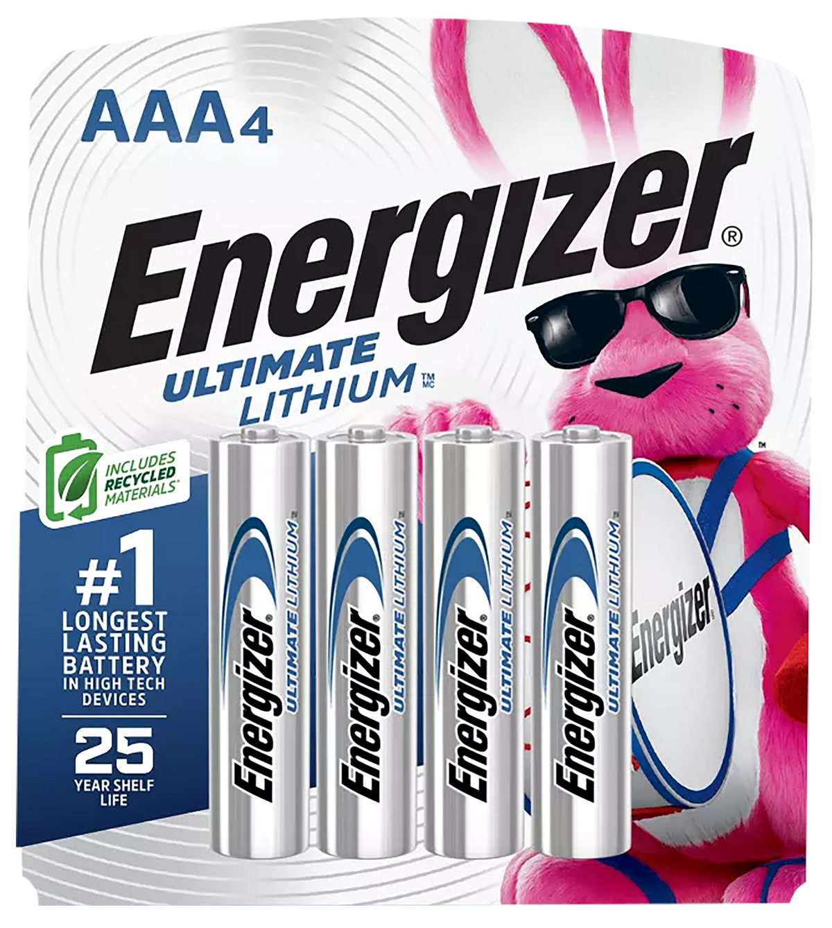 Energizer L92SBP4H3 AAA Ultimate Lithium 1.5V (4-Pack) - Silver