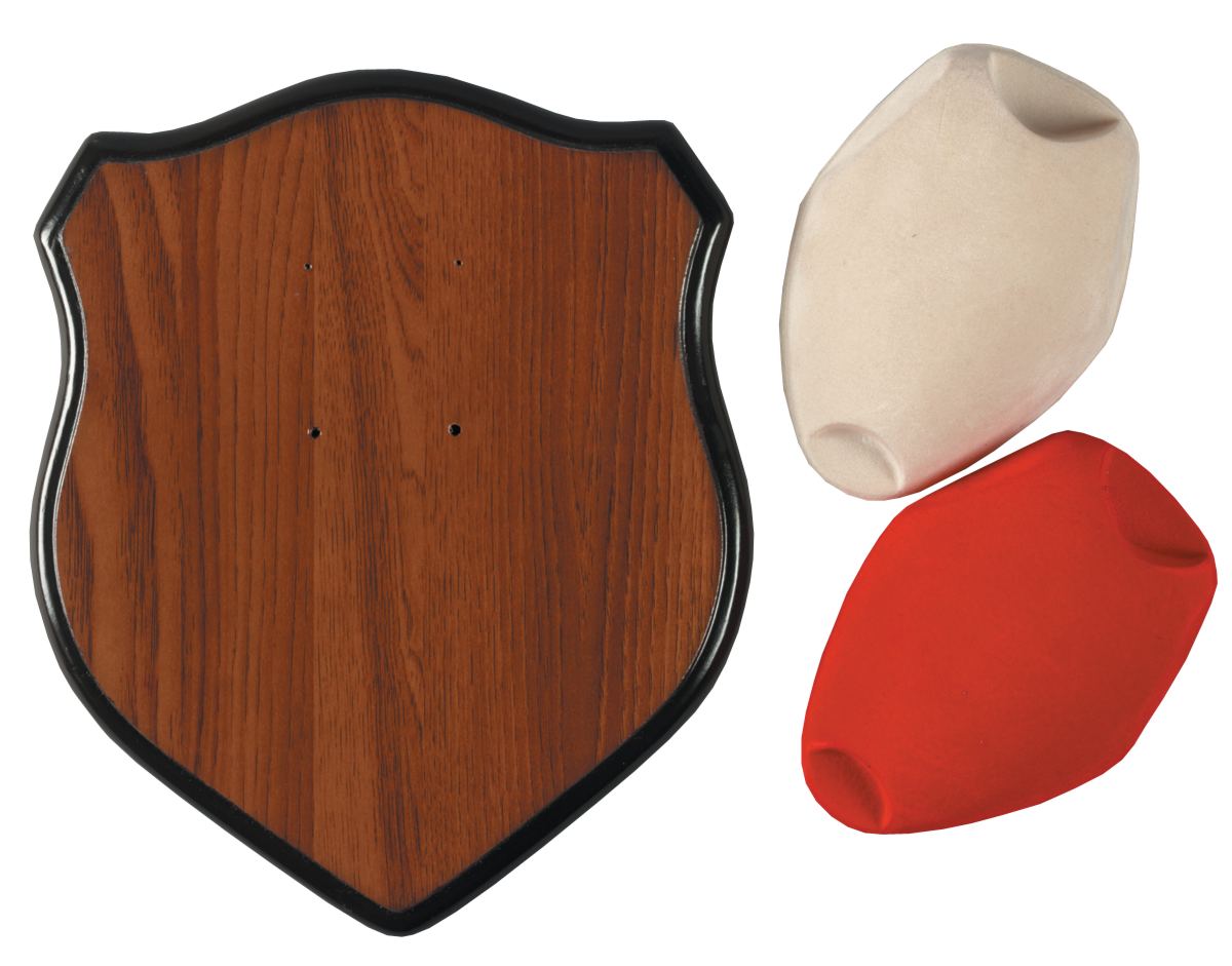 Hunters Specialties Deer Antler Mounting Kit 00639 - Wood Plaque w/ Red & Cream Skull Covers