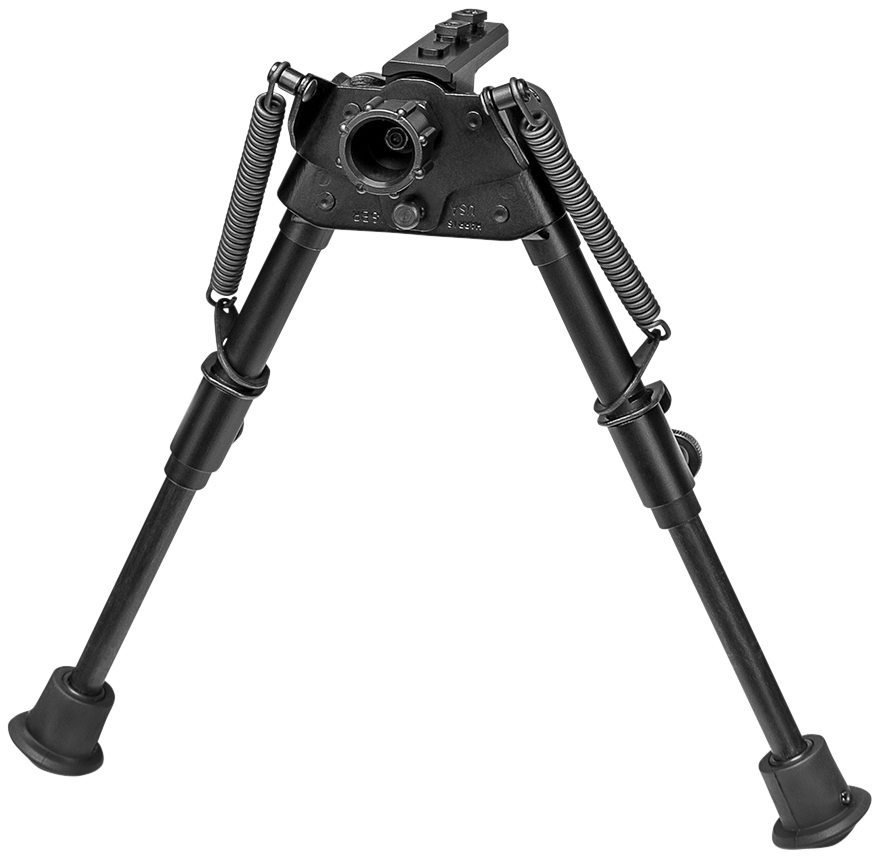 Harris S-BRM-LOK Swivel Bipod M-LOK 6-9" Rubber Feet - Black Steel/Aluminum