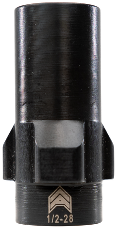 Angstadt Arms 3-Lug Muzzle Adapter 9mm Luger 1/2x28 Black Nitride Hardened Steel 1.42"