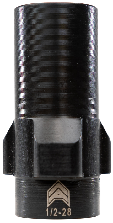 Angstadt Arms 3-Lug Muzzle Adapter 9mm Luger 1/2x28 Black Nitride Hardened Steel 1.42"