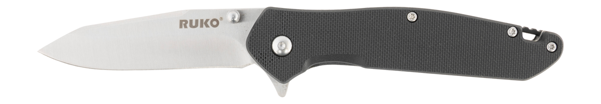 Rynoblade Knives Ruko RUK0187BK 420A 3.25" Tactical Black GFR Folding Knife