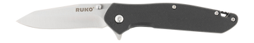 Rynoblade Knives Ruko RUK0187BK 420A 3.25" Tactical Black GFR Folding Knife