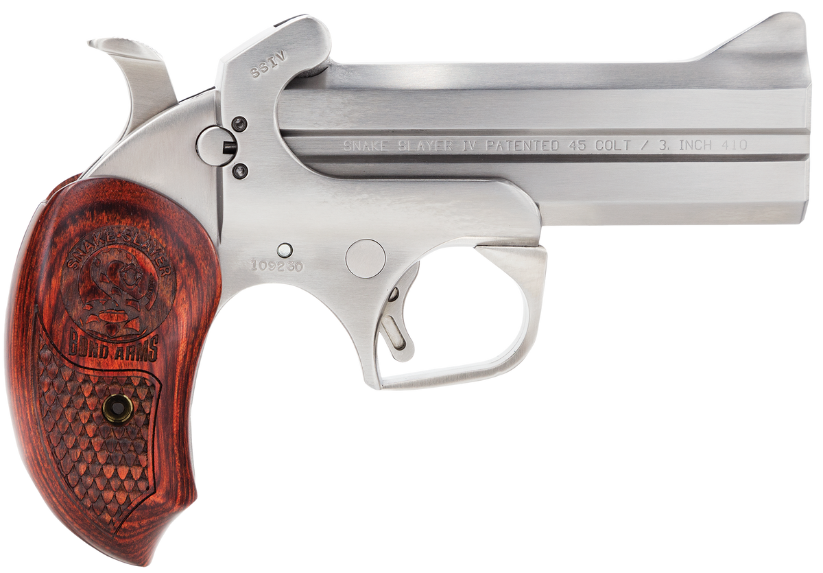 Bond Arms Snakeslayer IV 45 Colt/410 Bore 4.25" 2rd Break-Action Derringer - Stainless/Rosewood