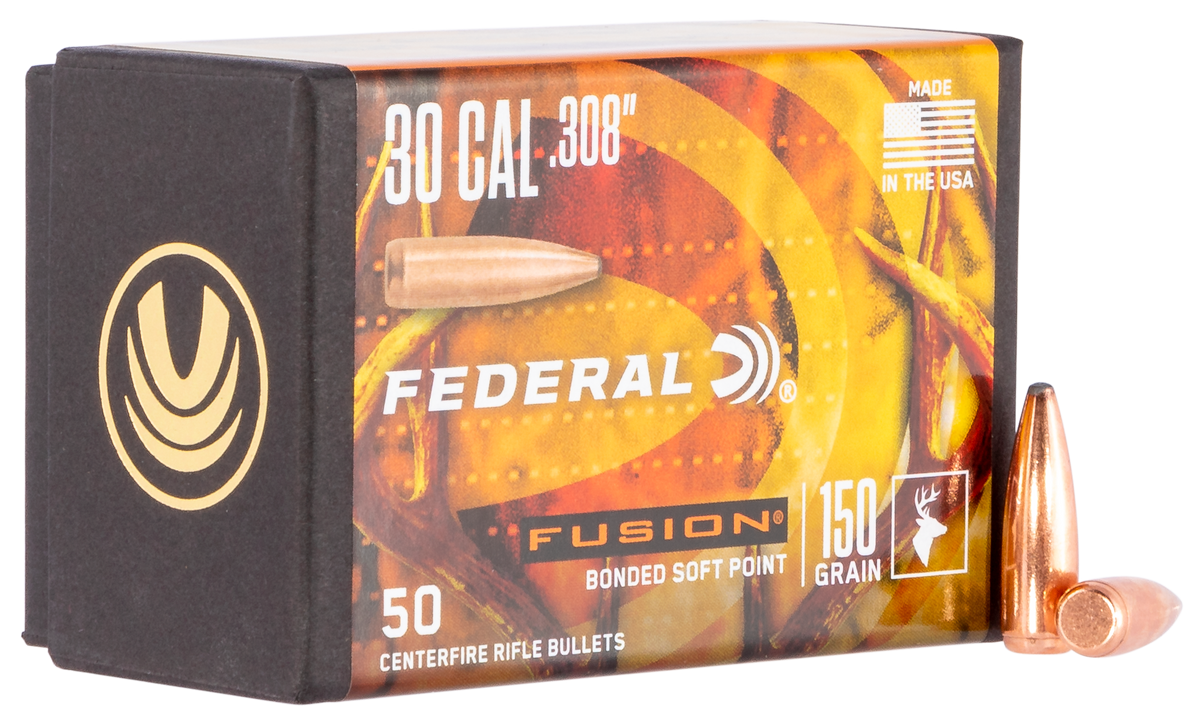 Federal Fusion Component 30 Cal .308 150gr Soft Point Reloading Bullets - 50/Box