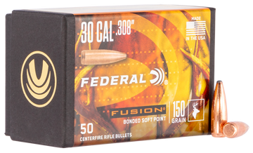 Federal Fusion Component 30 Cal .308 150gr Soft Point Reloading Bullets - 50/Box