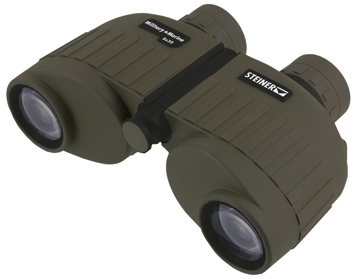 Steiner 2033 Military-Marine 8x30mm Porro Prism Sports-Auto Focus Binoculars - OD Green Makrolon Rubber Armor