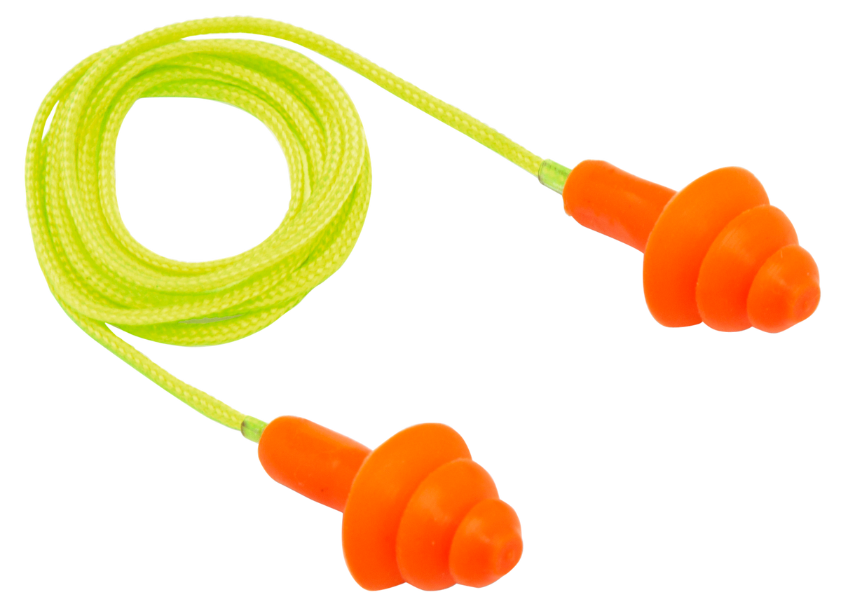 Pyramex RP3001 Reusable Earplugs 24 dB Corded Behind The Neck Orange/Yellow 50 Pair