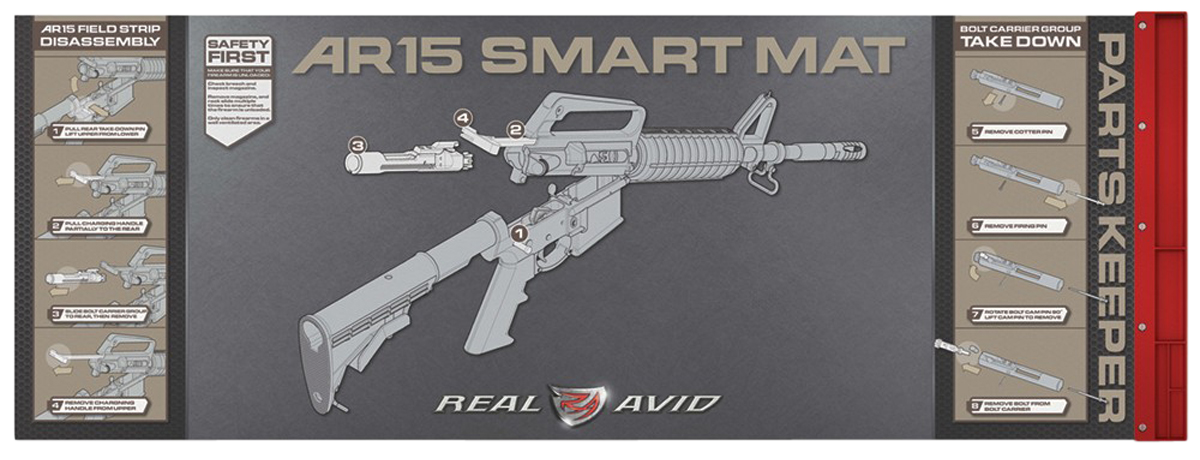 Real Avid AR-15 Smart Mat 43" x 16" Neoprene - Black/Red