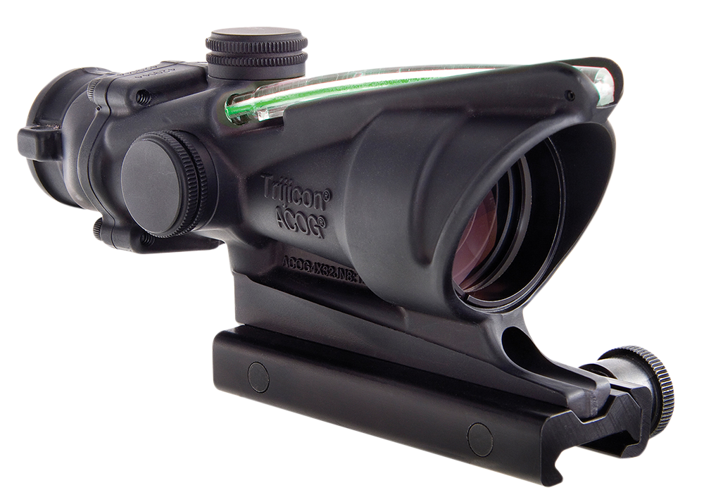 Trijicon 100218 ACOG 4x32mm 223/5.56 BDC Illuminated Green Chevron Riflescope - Black Hardcoat Anodized