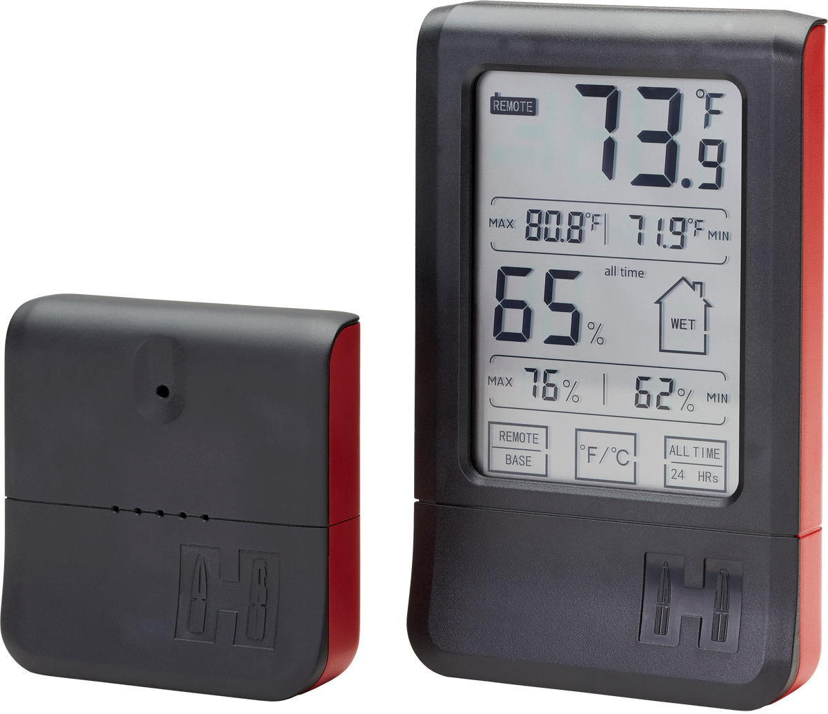 Hornady Wireless Hygrometer Touchscreen Black - Safe Humidity & Temperature Monitor