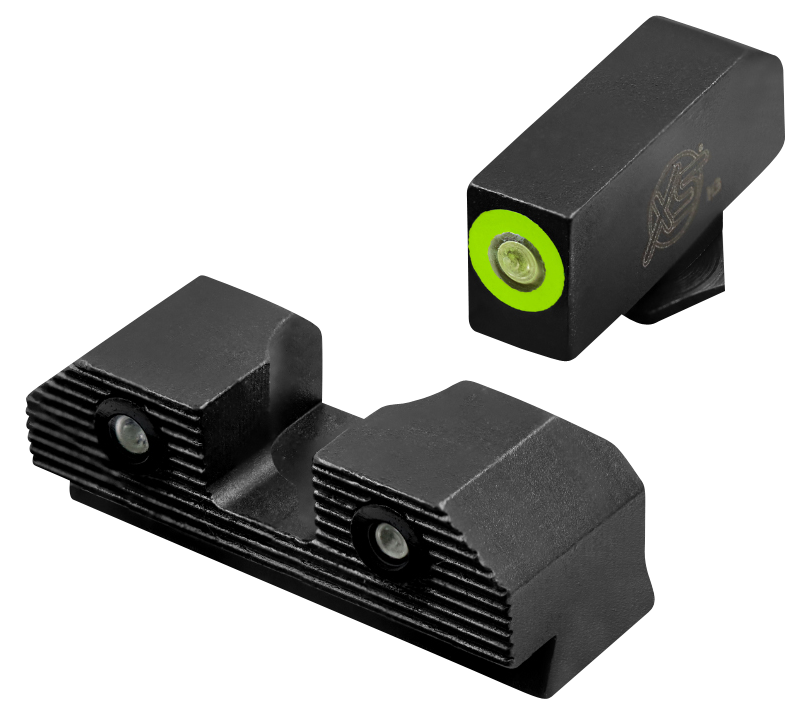 XS Sights R3D 2.0 Night Sights fits Glock 42/43/43X/48 - Green Tritium Green Outline Front / Green Tritium Rear