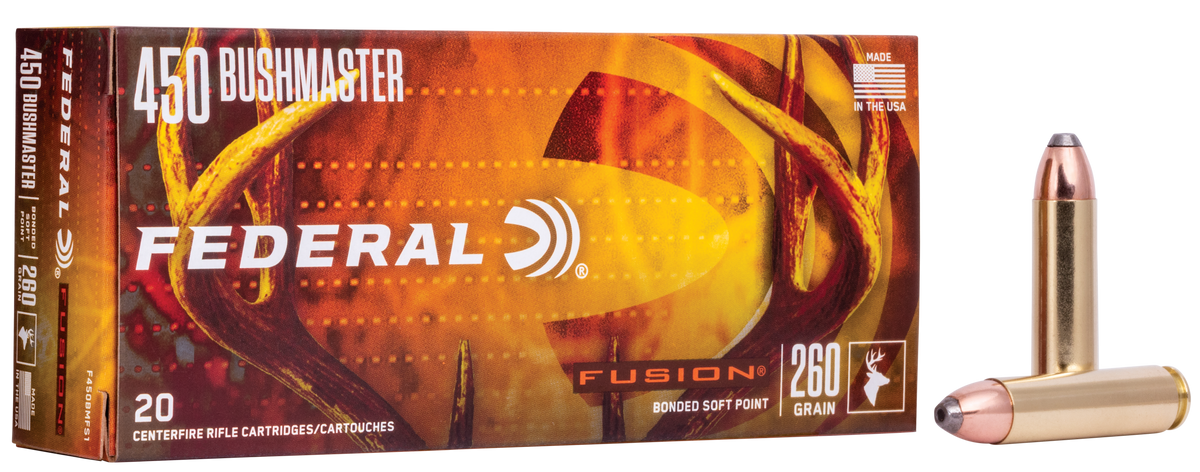 Federal Fusion 450 Bushmaster 260gr Bonded Soft Point 20 Rd - Box or Case