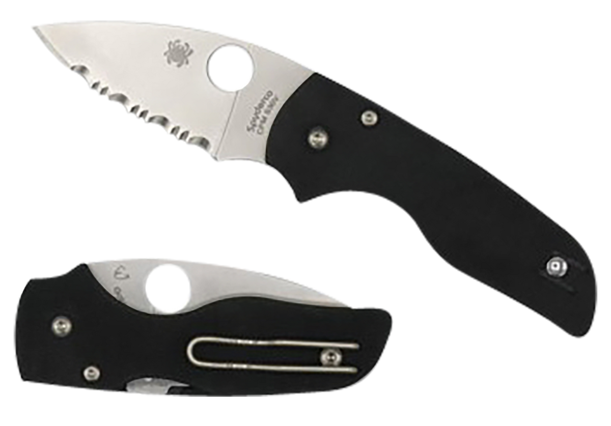 Spyderco Lil' Native 2.42" CPM S30V Plain Satin Compression Lock Folding Knife - Black G10 Handle