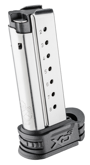 Springfield Armory XD-S 9mm Luger 8rd Stainless Steel Pistol Magazine - Silver
