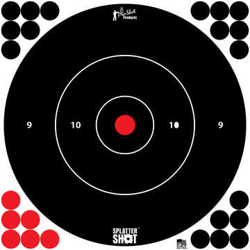 Pro-Shot SplatterShot 12" Bullseye Hanging Tagboard Target - White Impact - 5 Pack