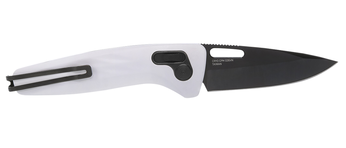 S.O.G One-Zero XR 3.10" Folding Plain CPM S35VN White Sculpted Aluminum Handle