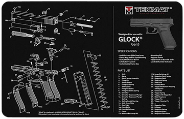 TekMat Ultra 20 Cleaning Mat 15"x20" Rubber - Glock Gen 5 Parts Diagram
