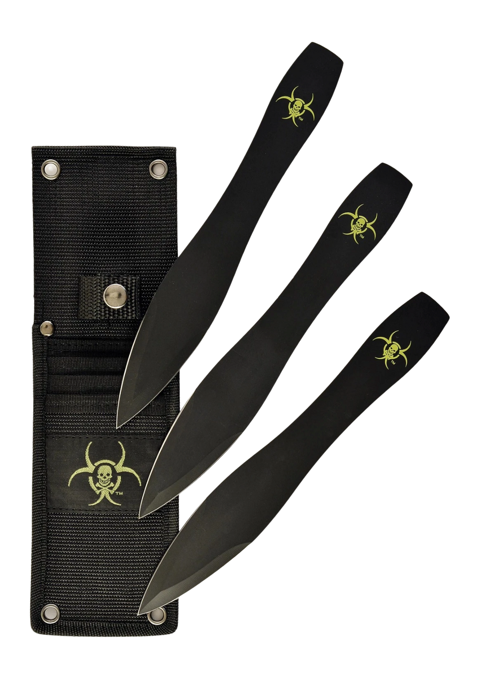 Rynoblade Knives RUKO TK06A3B 9" Double Edge Throwing Knife 3-Piece Set 420A