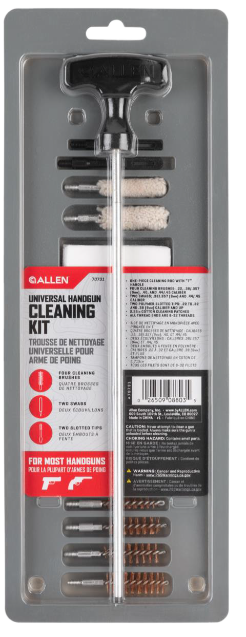 Allen 70731 Universal Handgun Cleaning Kit .22-.45 Caliber