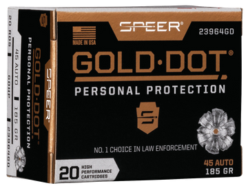 Speer Ammo Gold Dot Personal Protection 45 ACP 185 gr Hollow Point - Box or Case