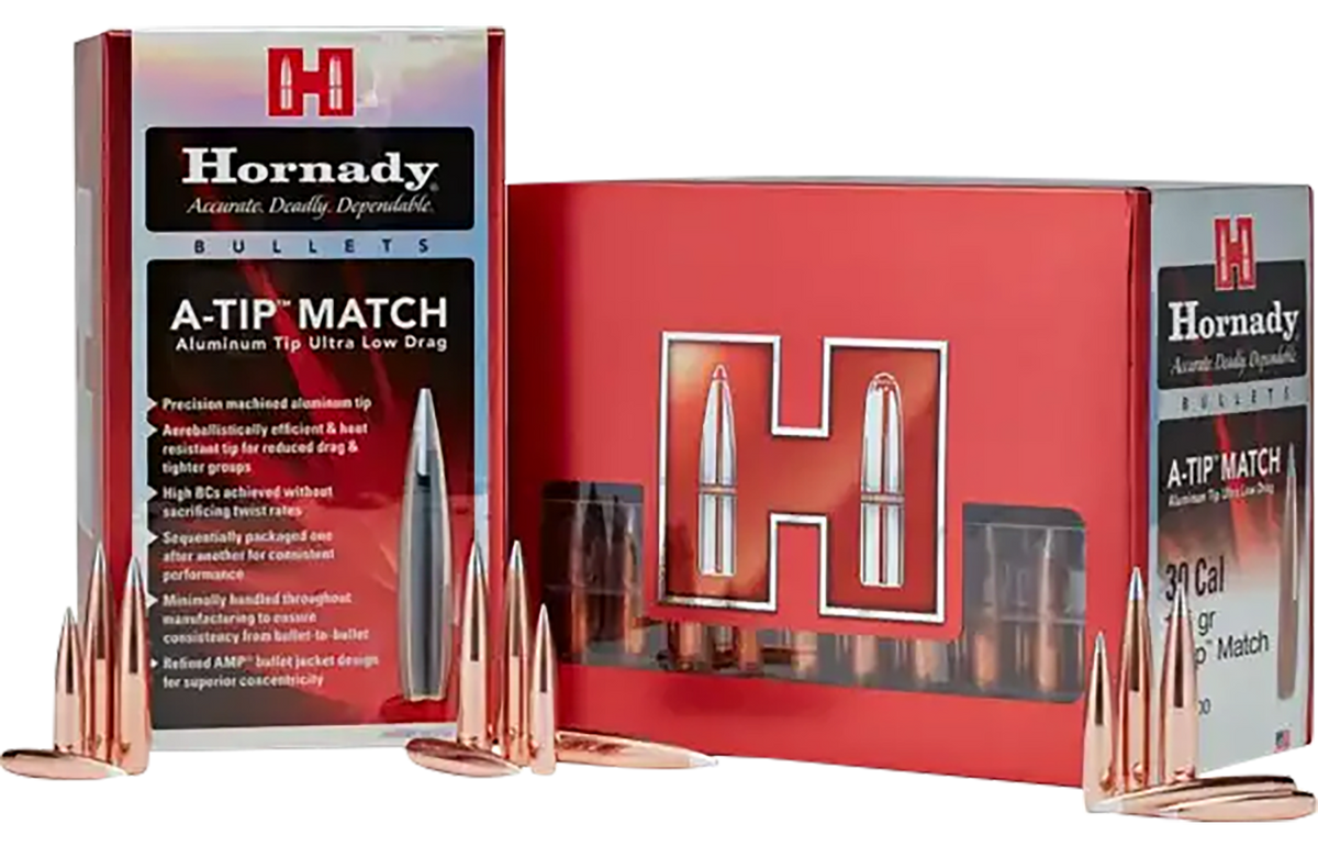 Hornady A-Tip Match 7mm .284 166gr Reloading Bullets - 100/Box