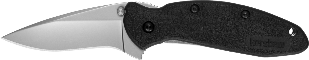 Kershaw Scallion 1620 2.4" Folding Flipper Plain Bead Blasted 420HC SS Black Nylon