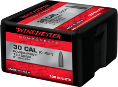 Winchester Ammo Power-Point .30 Cal .308 150gr Reloading Bullets - 100/Box