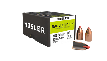 Nosler Ballistic Tip .458 300gr Spitzer Reloading Bullets - 50/Box